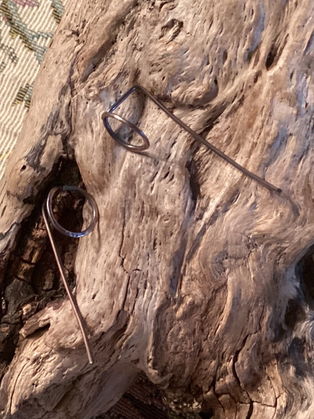 Handmade Oxidized Small Open Circle Threader Earrings